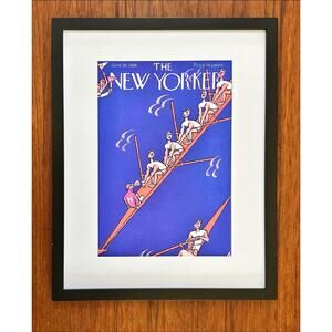 Framed 1926 The New Yorker Magazine June 26 Yale Harvard Sculling Mickey